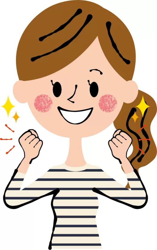 元気な女性　イラスト